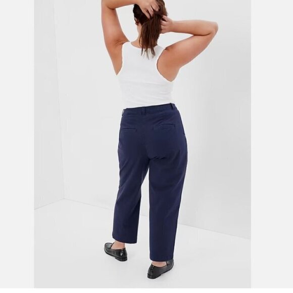 GAP Straight Up Mid Rise Khakis 90s & Y2K Vibes Size 14 Navy Blue RETAIL $70 - Picture 2 of 8